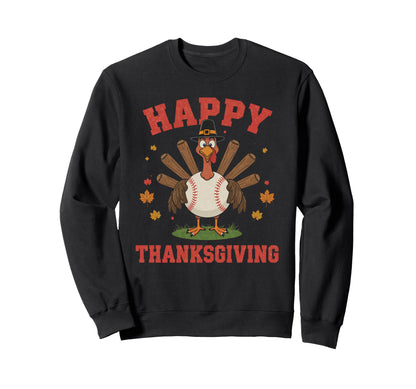 Happy Thanksgiving 2025 Funny Baseball Sweatshirt - Unique Graphic Unisex - T-Shirt, Sweatshirt, Hoodie