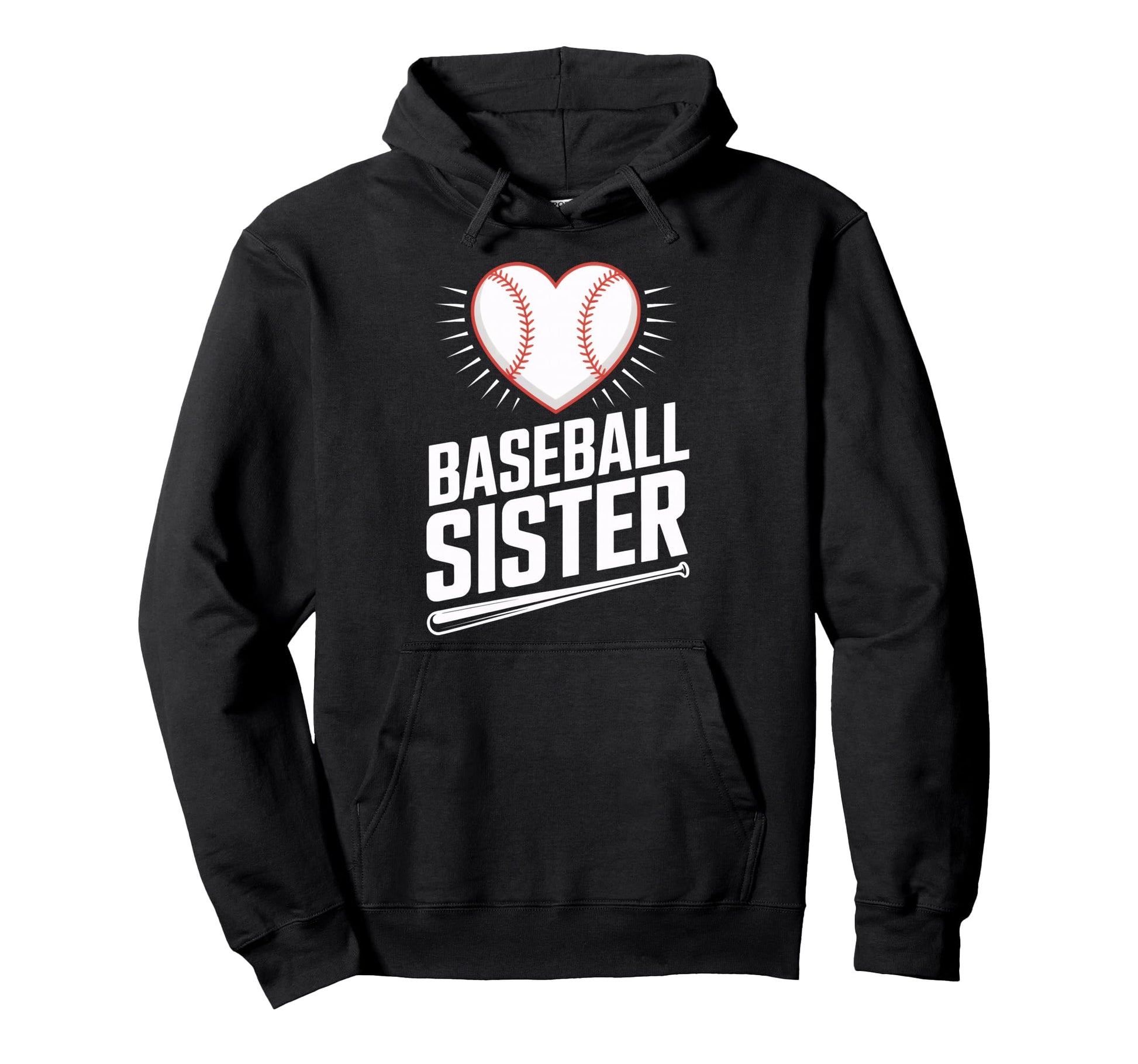 Game Day Baseball Sister Cheers Stands Hoodie - Minimalist Print for Adults - T-Shirt, Sweatshirt, Hoodie