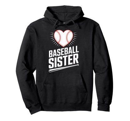 Game Day Baseball Sister Cheers Stands Hoodie - Minimalist Print for Adults - T-Shirt, Sweatshirt, Hoodie
