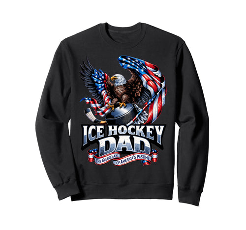 Proud Ice Hockey Dad American Sweatshirt - Fun Novelty Design for Adults - T-Shirt, Sweatshirt, Hoodie