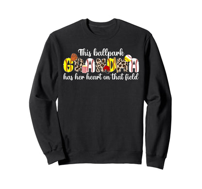Ballpark Grandma Proud Baseball Sweatshirt - Unique Graphic for Adults - T-Shirt, Sweatshirt, Hoodie