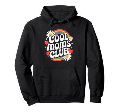 Moms Club Groovy Rainbow Funny Hoodie - Fun Novelty Design for Adults - T-Shirt, Sweatshirt, Hoodie