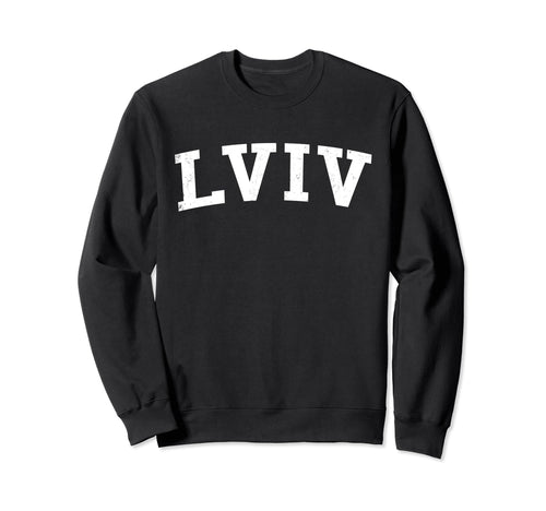 Lviv Ukraine Distressed White Varsity Sweatshirt - Minimalist Print Unisex - T-Shirt, Sweatshirt, Hoodie