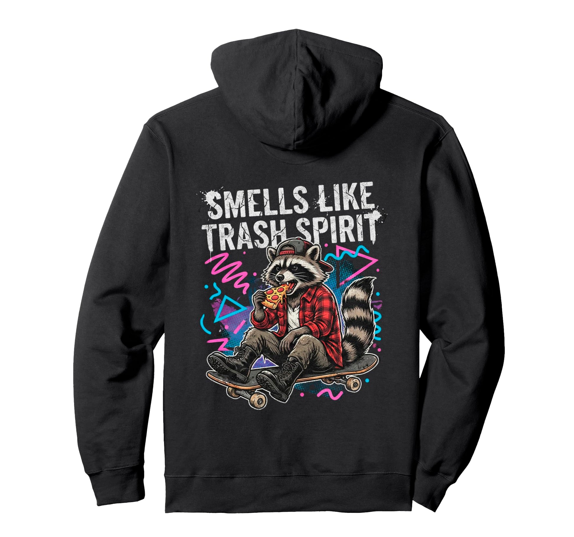Smells Like Trash Spirit Funny Raccoon Hoodie - Novelty Apparel for Adults - T-Shirt, Sweatshirt, Hoodie