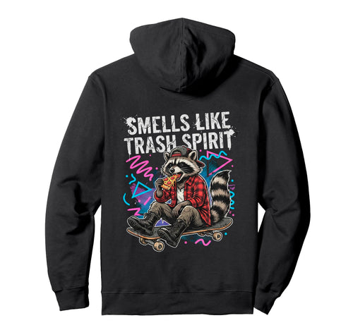 Smells Like Trash Spirit Funny Raccoon Hoodie - Novelty Apparel for Adults - T-Shirt, Sweatshirt, Hoodie