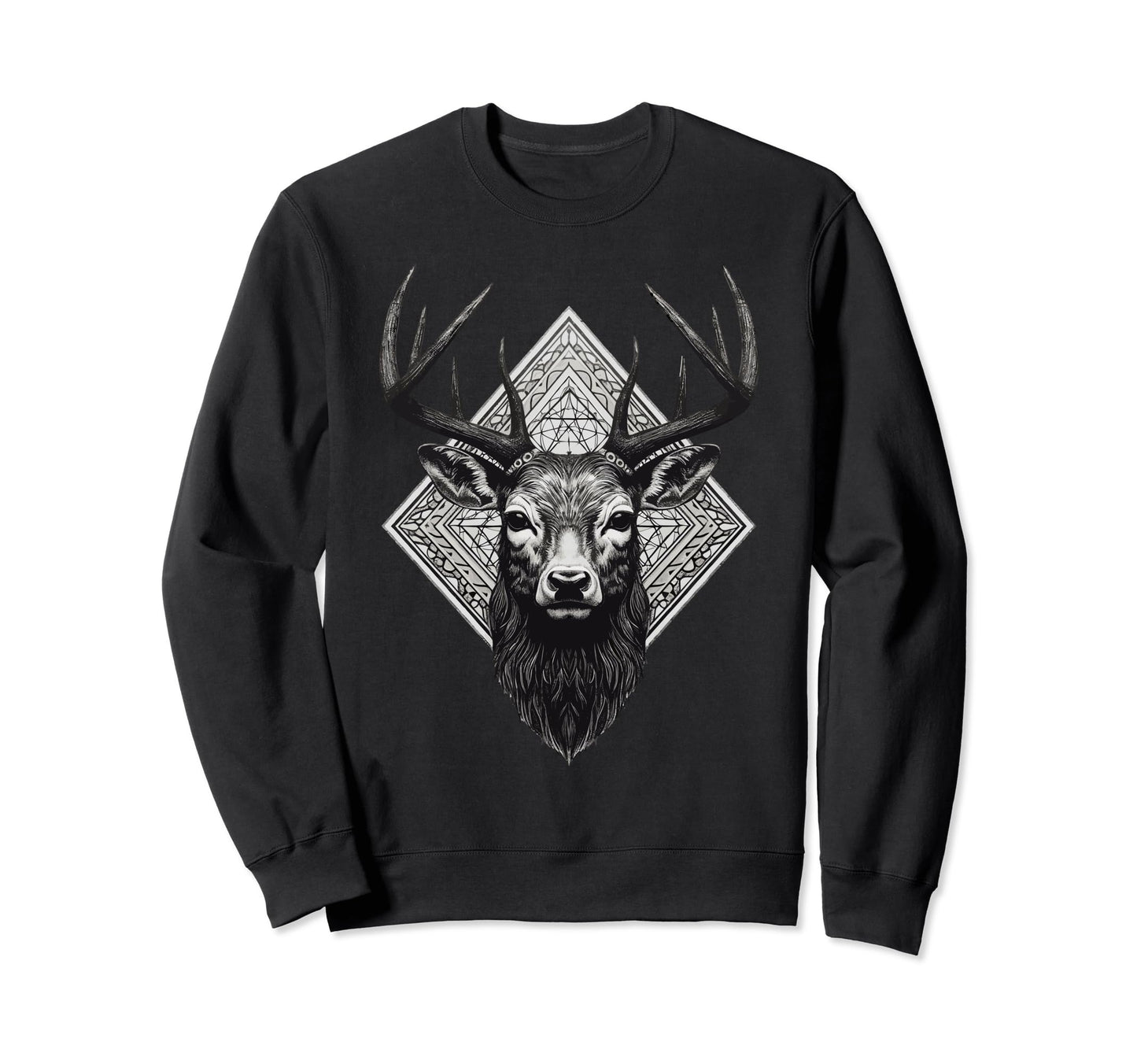 Boho Deer Head Monochromatic Sweatshirt - Fun Novelty Design for Adults - T-Shirt, Sweatshirt, Hoodie