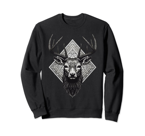 Boho Deer Head Monochromatic Sweatshirt - Fun Novelty Design for Adults - T-Shirt, Sweatshirt, Hoodie