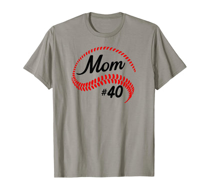 Baseball Softball 40 Baseball Mom T-Shirt - Custom Art Print Unisex - T-Shirt, Sweatshirt, Hoodie
