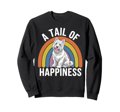 Tail Happiness Westie Dog Rainbow Sweatshirt - Minimalist Print Unisex - T-Shirt, Sweatshirt, Hoodie