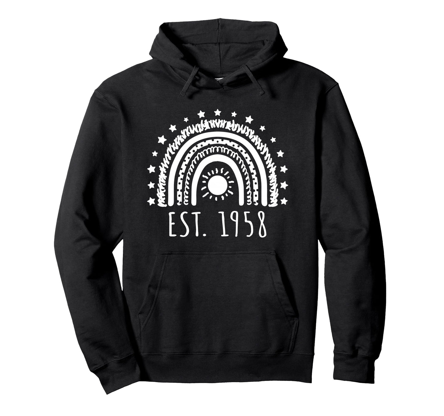 Est 1958 Rainbow Established 1958 Hoodie - Custom Art Print Men Women - T-Shirt, Sweatshirt, Hoodie