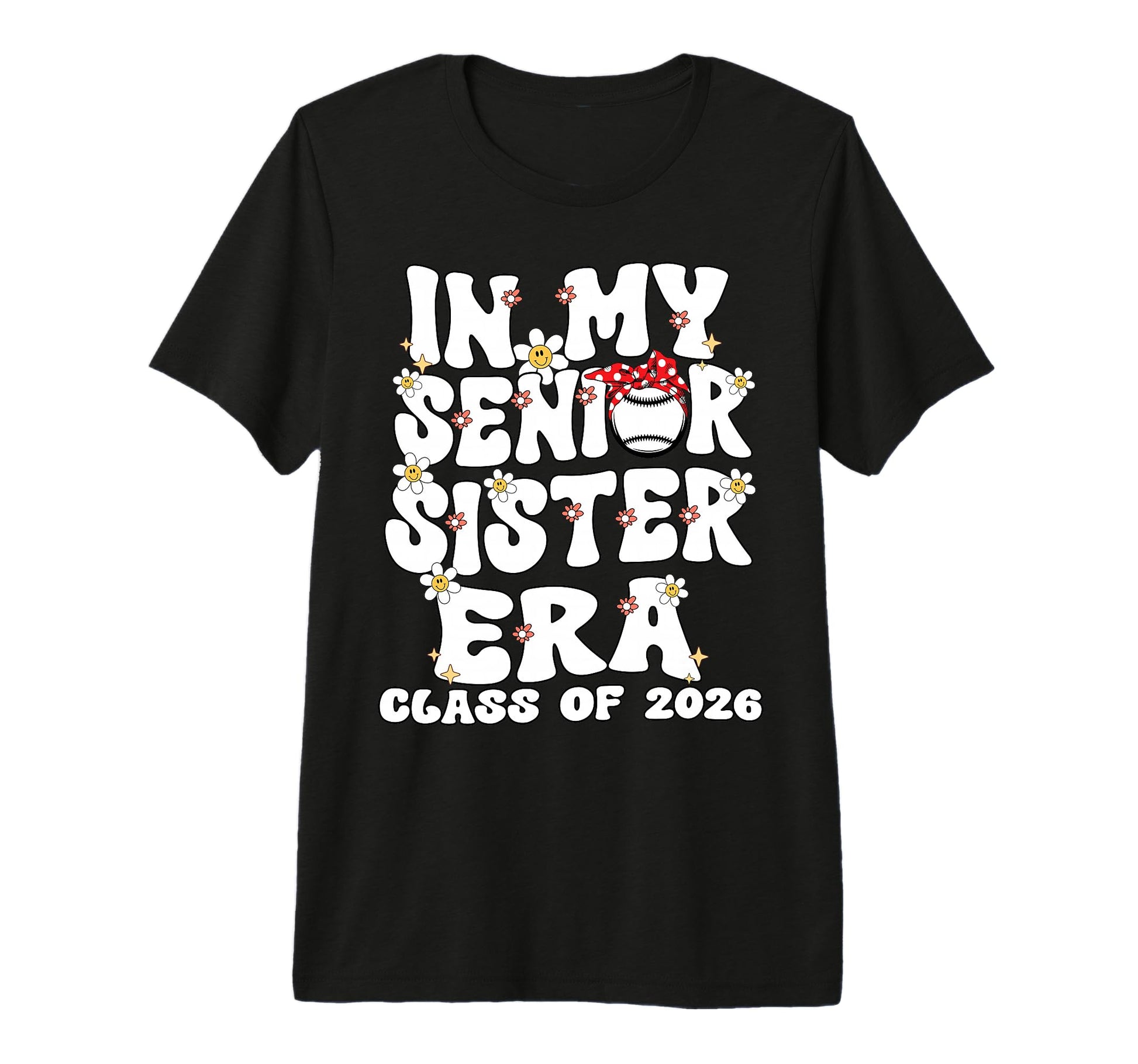 My Senior Sister Era Groovy Baseball T-Shirt - Novelty Apparel Unisex - T-Shirt, Sweatshirt, Hoodie