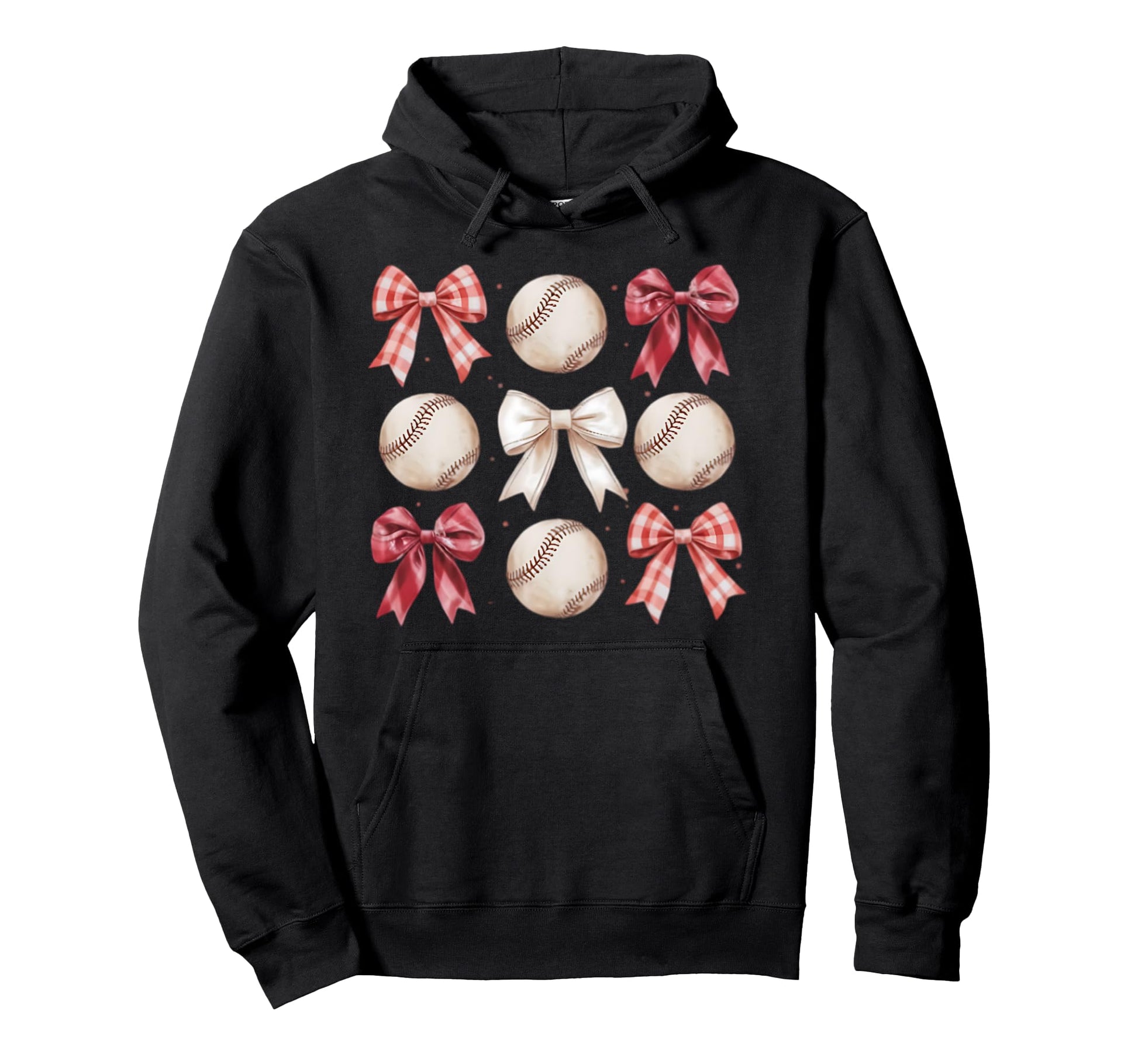Baseball Coquette Bow Mom Sister Hoodie - Novelty Apparel Unisex - T-Shirt, Sweatshirt, Hoodie