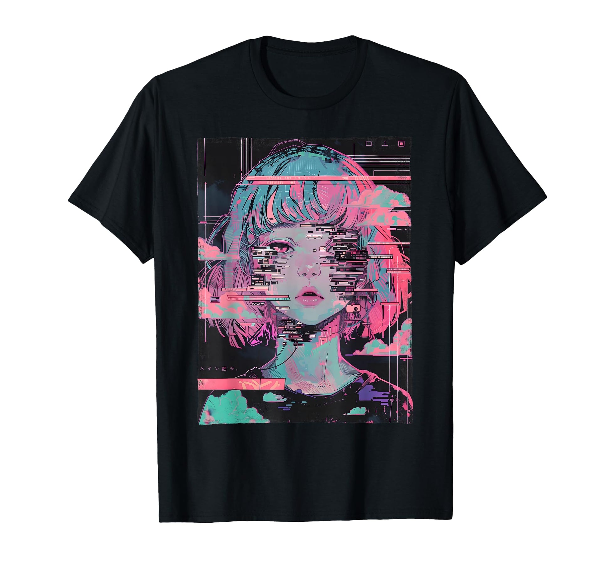 Anime Vaporwave Glitch Cyber Goth E T-Shirt - Unique Graphic Unisex - T-Shirt, Sweatshirt, Hoodie
