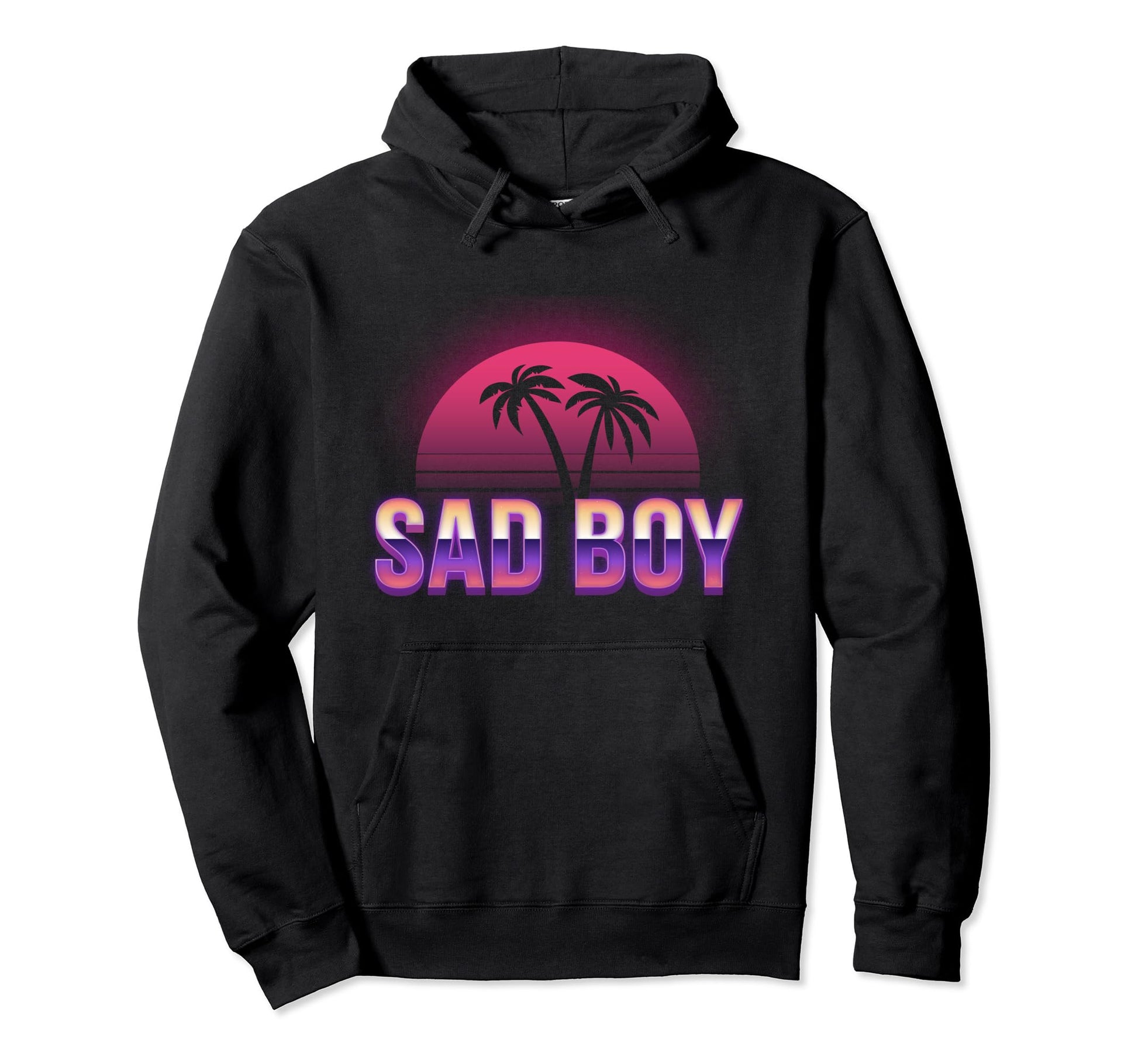 Sad Vaporwave Palm Trees Beach Lover Hoodie - Minimalist Print Men Women - T-Shirt, Sweatshirt, Hoodie