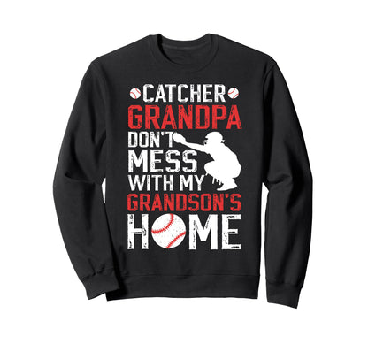 Baseball Catcher Grandpa Funny Sweatshirt - Aesthetic Graphic Unisex - T-Shirt, Sweatshirt, Hoodie