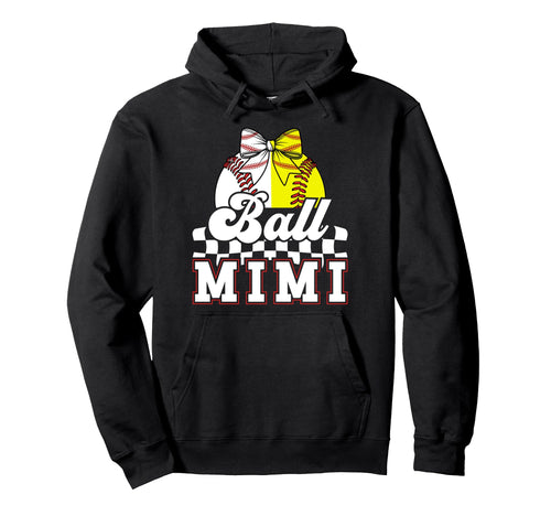 Ball Mimi Grandma Coquette Baseball Hoodie - Trendy Graphic for Adults - T-Shirt, Sweatshirt, Hoodie