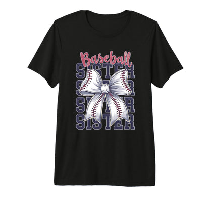 Baseball Sister Coquette Bow Tri T-Shirt - Custom Art Print for Adults - T-Shirt, Sweatshirt, Hoodie