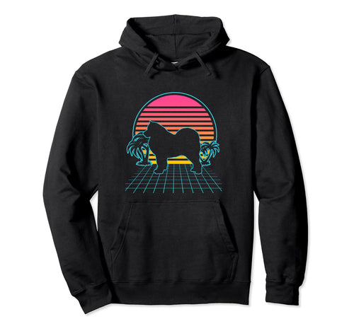 Samoyed Dog 80S Vaporwave Aesthetic Hoodie - Unique Graphic Men Women - T-Shirt, Sweatshirt, Hoodie