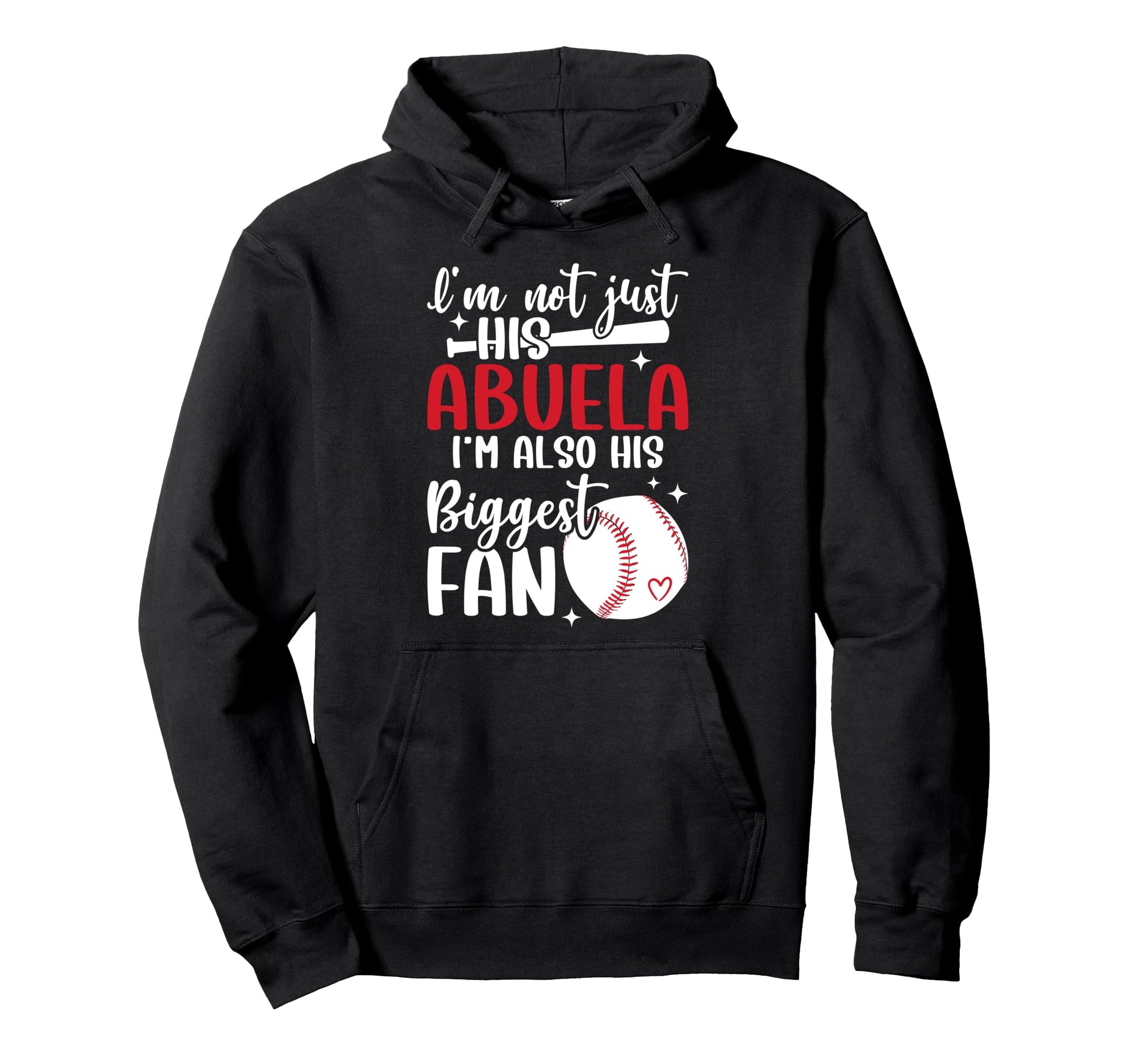 His Biggest Fan Baseball Abuela Baseball Hoodie - Graphic Print Unisex - T-Shirt, Sweatshirt, Hoodie