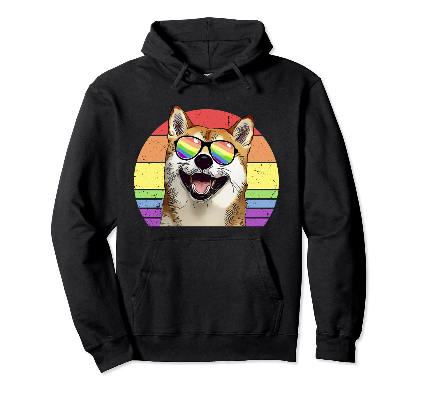 Lgbtq Shiba Inu Dog Rainbow Love Pride Hoodie - Novelty Apparel for Adults - T-Shirt, Sweatshirt, Hoodie