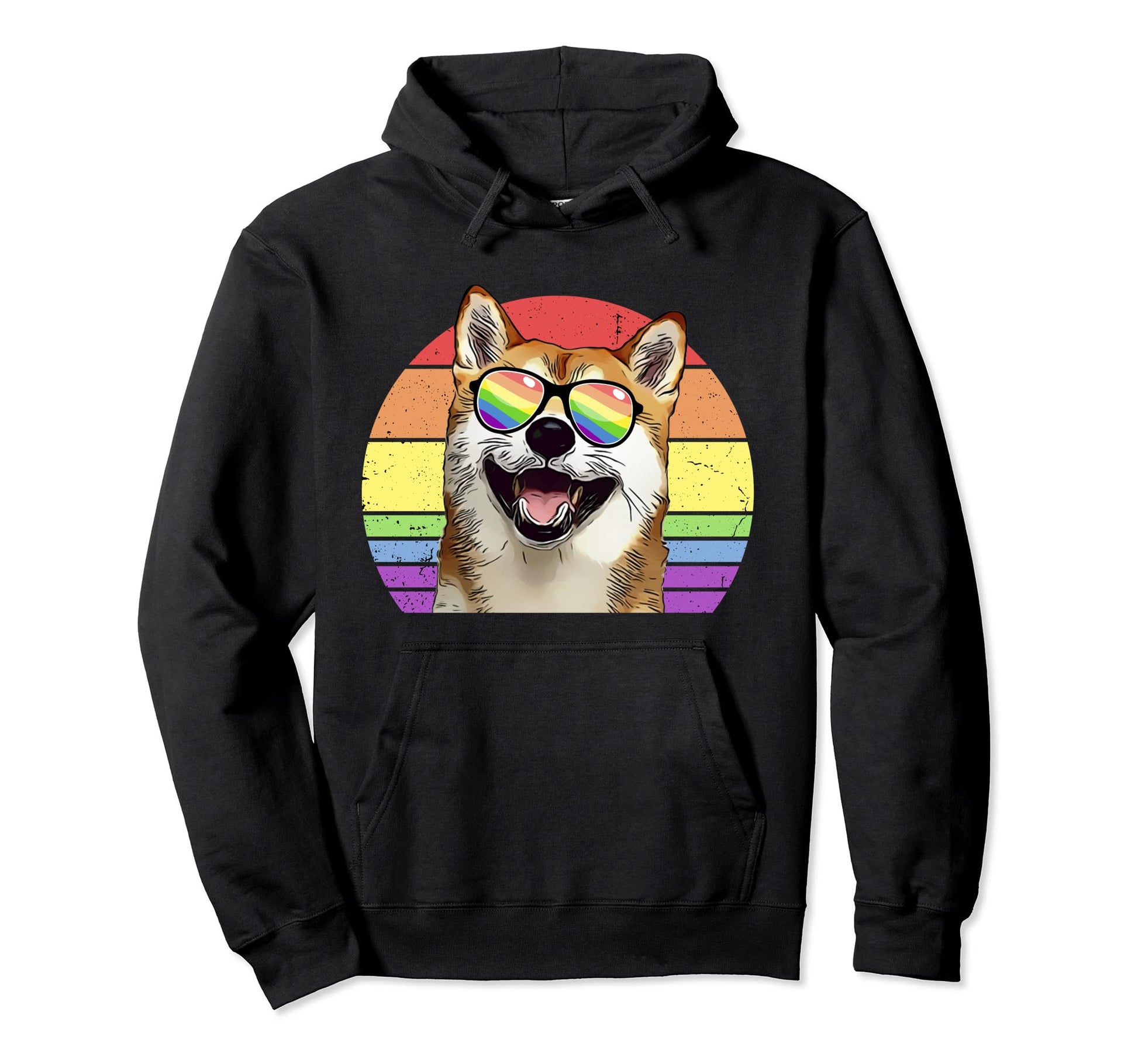 Lgbtq Shiba Inu Dog Rainbow Love Pride Hoodie - Novelty Apparel for Adults - T-Shirt, Sweatshirt, Hoodie