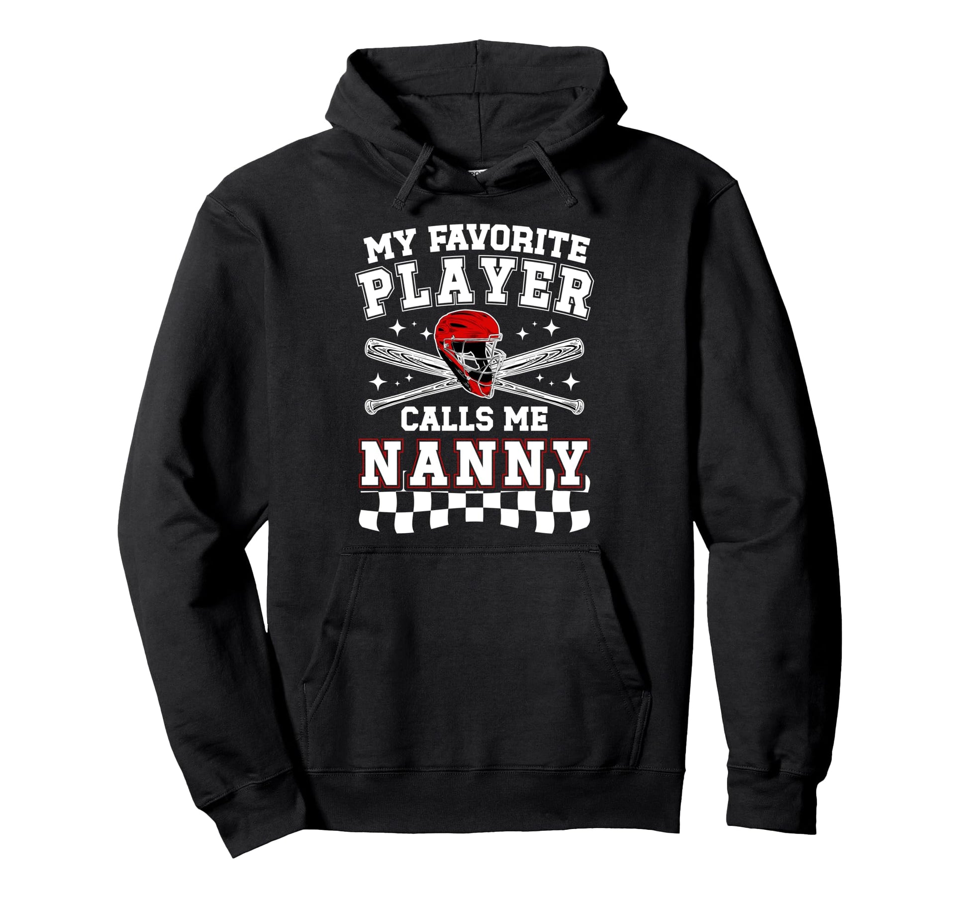 Proud Baseball Nanny Baseball Player Hoodie - Unique Graphic Men Women - T-Shirt, Sweatshirt, Hoodie
