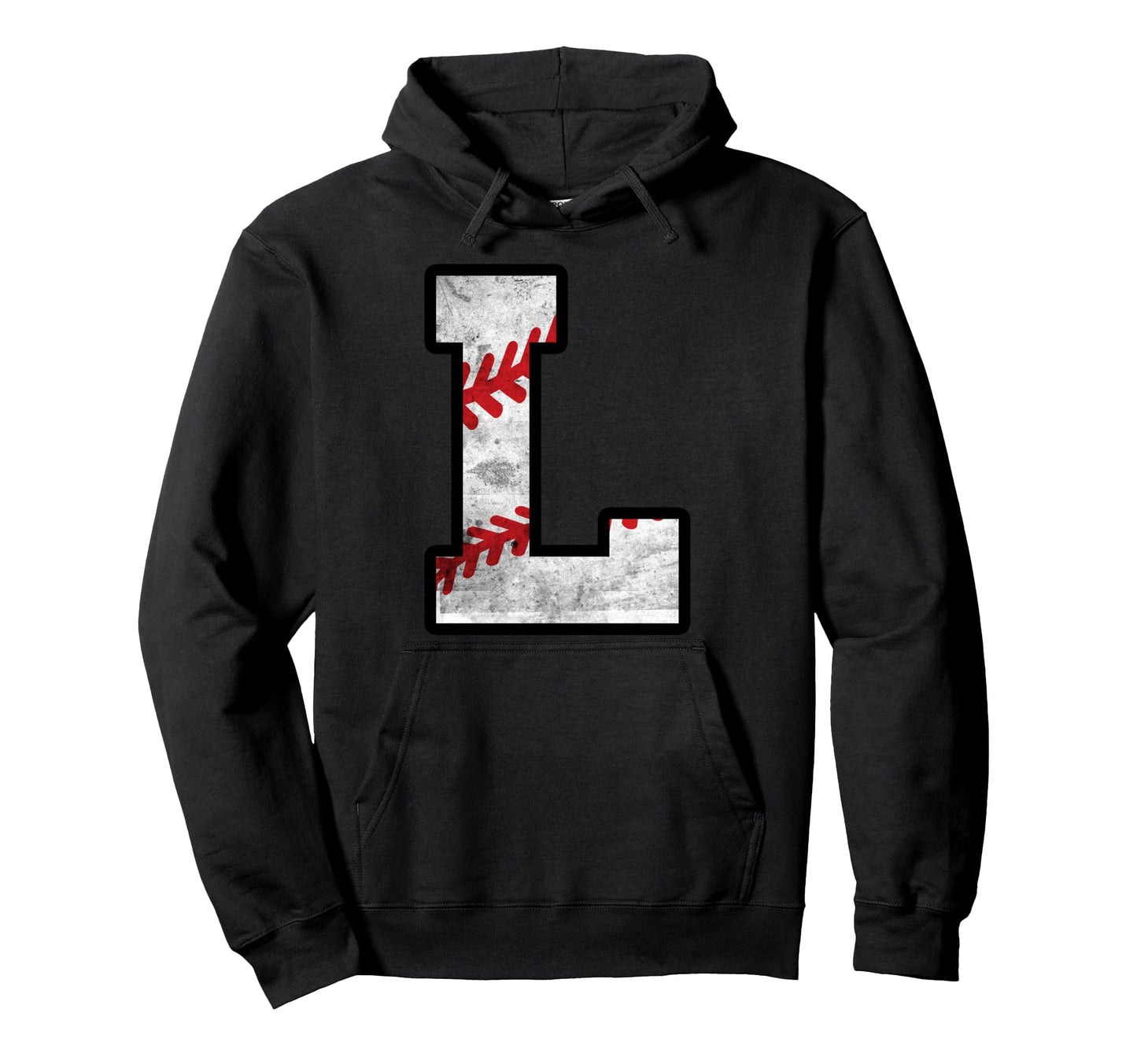 Distressed Baseball Letter L Hoodie - Casual Everyday Wear for Adults - T-Shirt, Sweatshirt, Hoodie