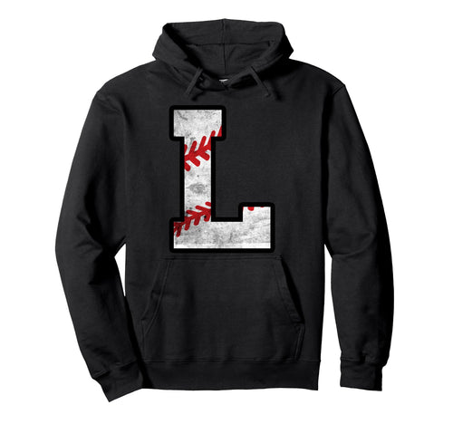 Distressed Baseball Letter L Hoodie - Casual Everyday Wear for Adults - T-Shirt, Sweatshirt, Hoodie