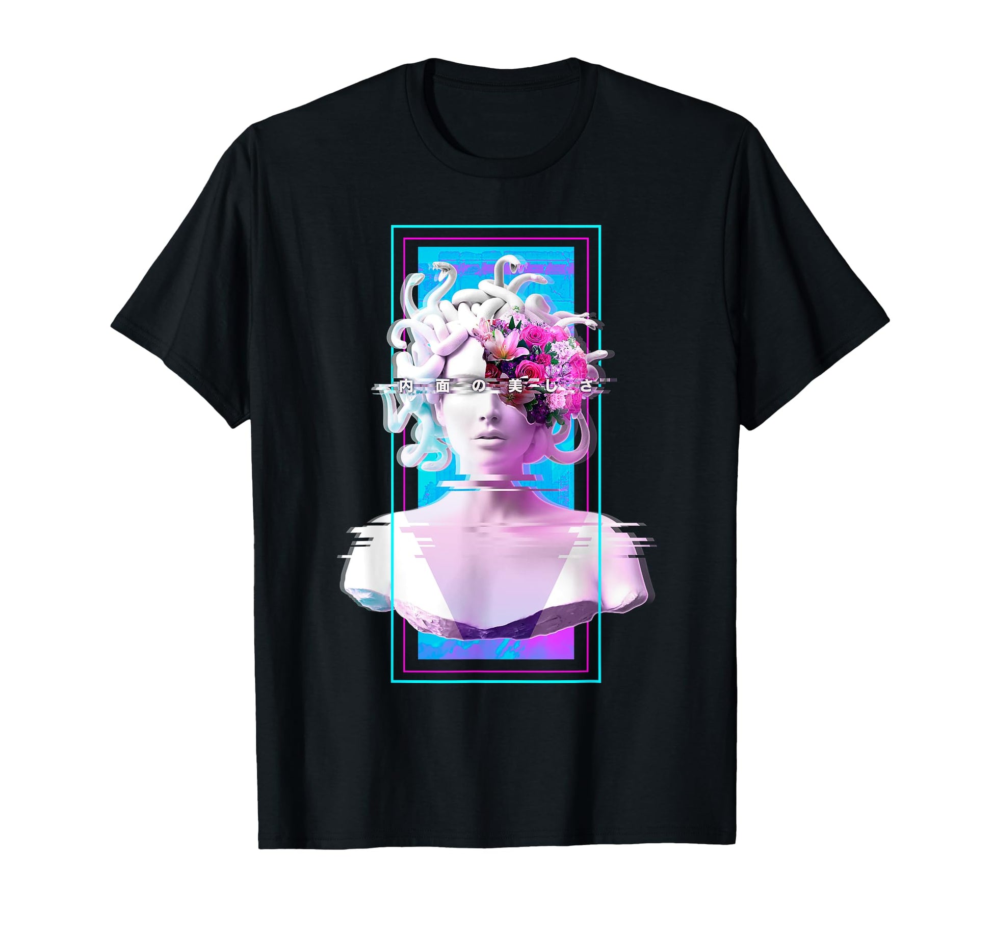 Vaporwave Medusa Aesthetic Statue T-Shirt - Aesthetic Graphic for Adults - T-Shirt, Sweatshirt, Hoodie