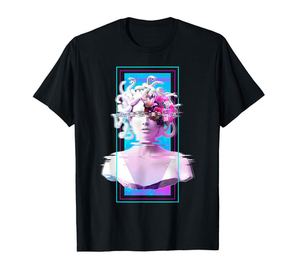 Vaporwave Medusa Aesthetic Statue T-Shirt - Aesthetic Graphic for Adults - T-Shirt, Sweatshirt, Hoodie