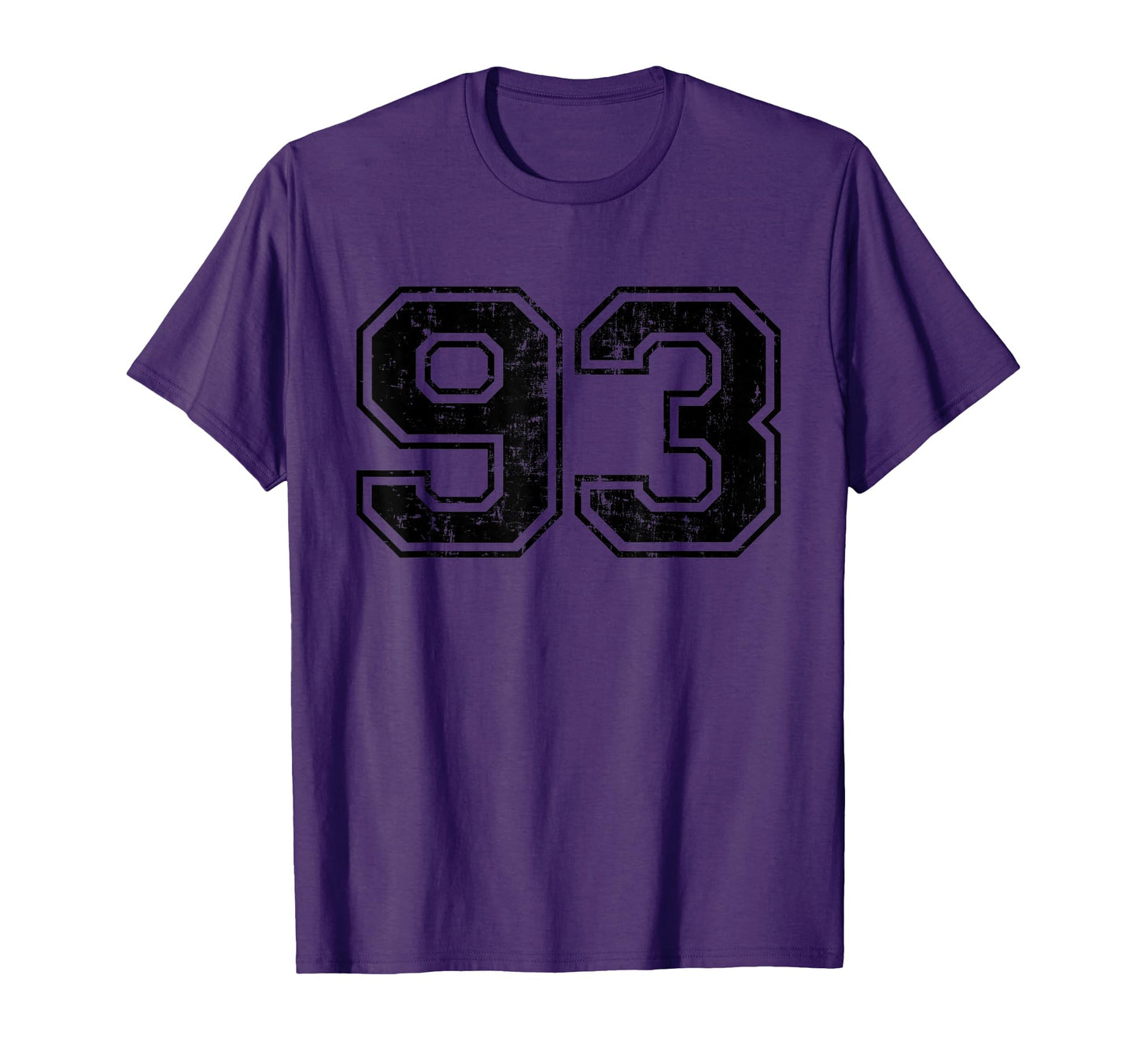 Number 93 Varsity Distressed Sport T-Shirt - Minimalist Print for Adults - T-Shirt, Sweatshirt, Hoodie