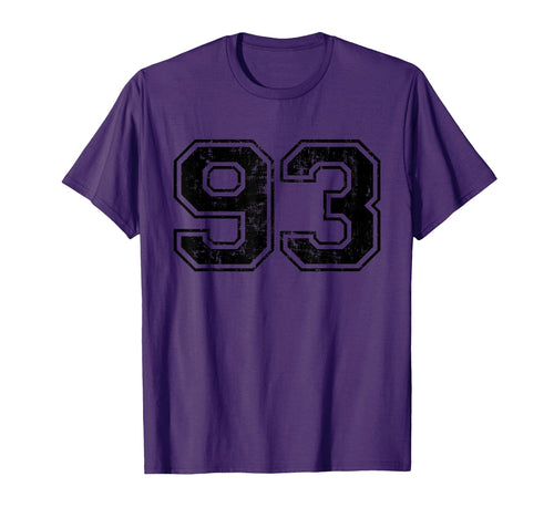 Number 93 Varsity Distressed Sport T-Shirt - Minimalist Print for Adults - T-Shirt, Sweatshirt, Hoodie