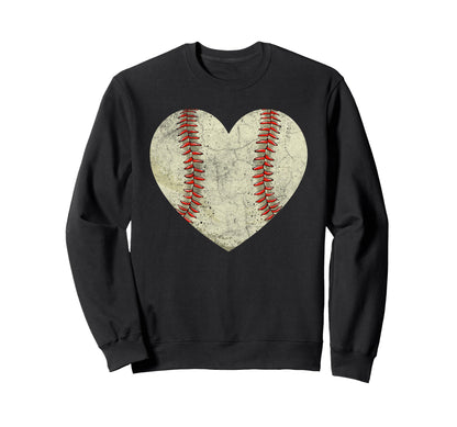 Baseball Heart Mom Dad Sports Sweatshirt - Novelty Apparel for Adults - T-Shirt, Sweatshirt, Hoodie
