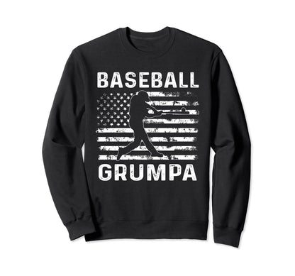 Baseball Grumpa Grandpa Usa Flag 4Th Sweatshirt - Novelty Apparel Unisex - T-Shirt, Sweatshirt, Hoodie