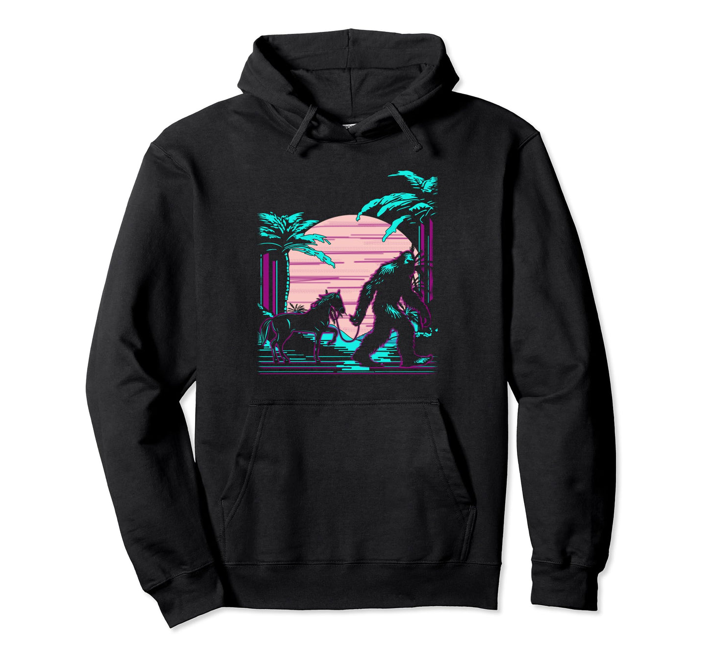 Bigfoot Vaporwave Aesthetic 90S Hoodie - Aesthetic Graphic Unisex - T-Shirt, Sweatshirt, Hoodie