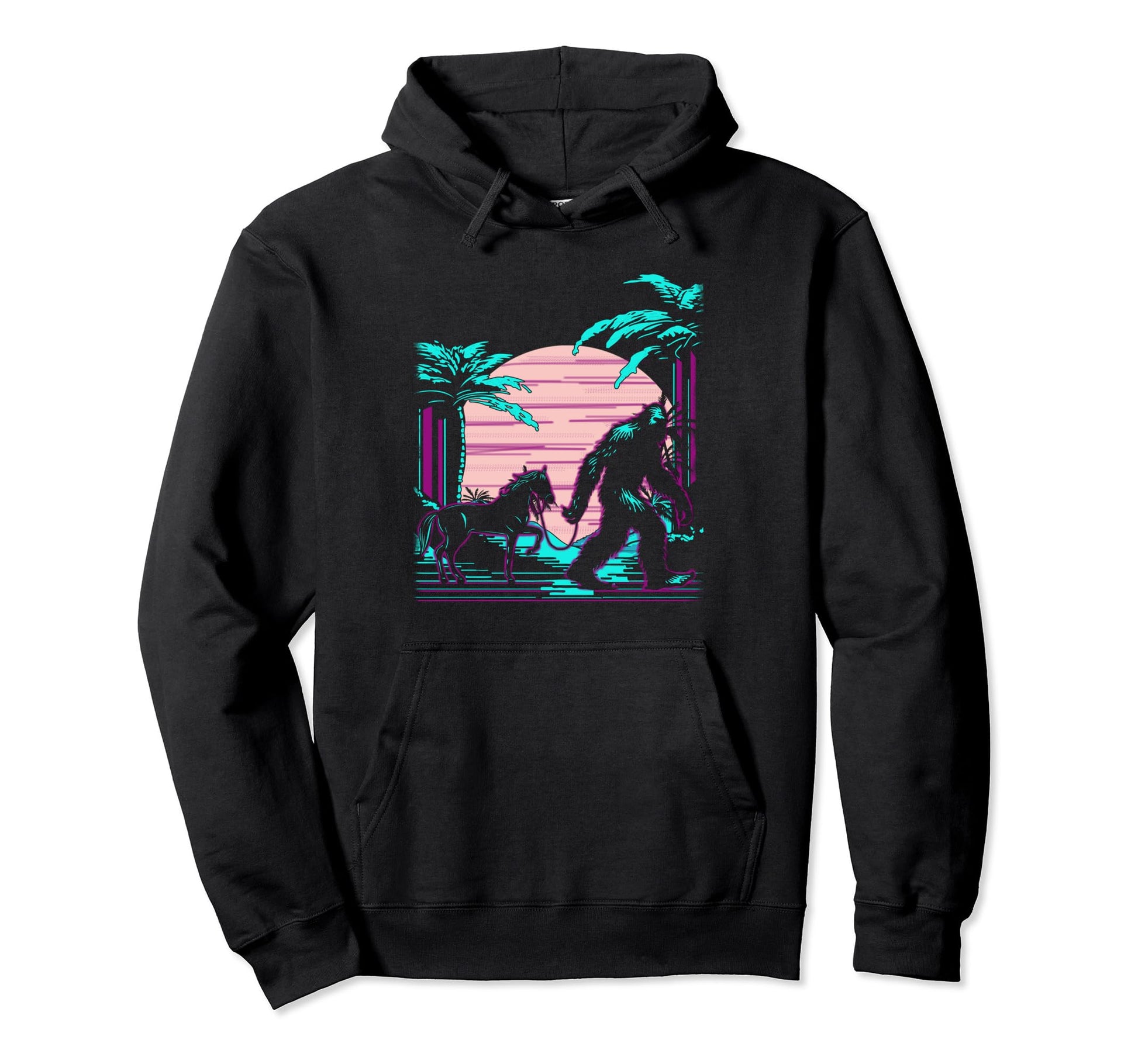 Bigfoot Vaporwave Aesthetic 90S Hoodie - Aesthetic Graphic Unisex - T-Shirt, Sweatshirt, Hoodie
