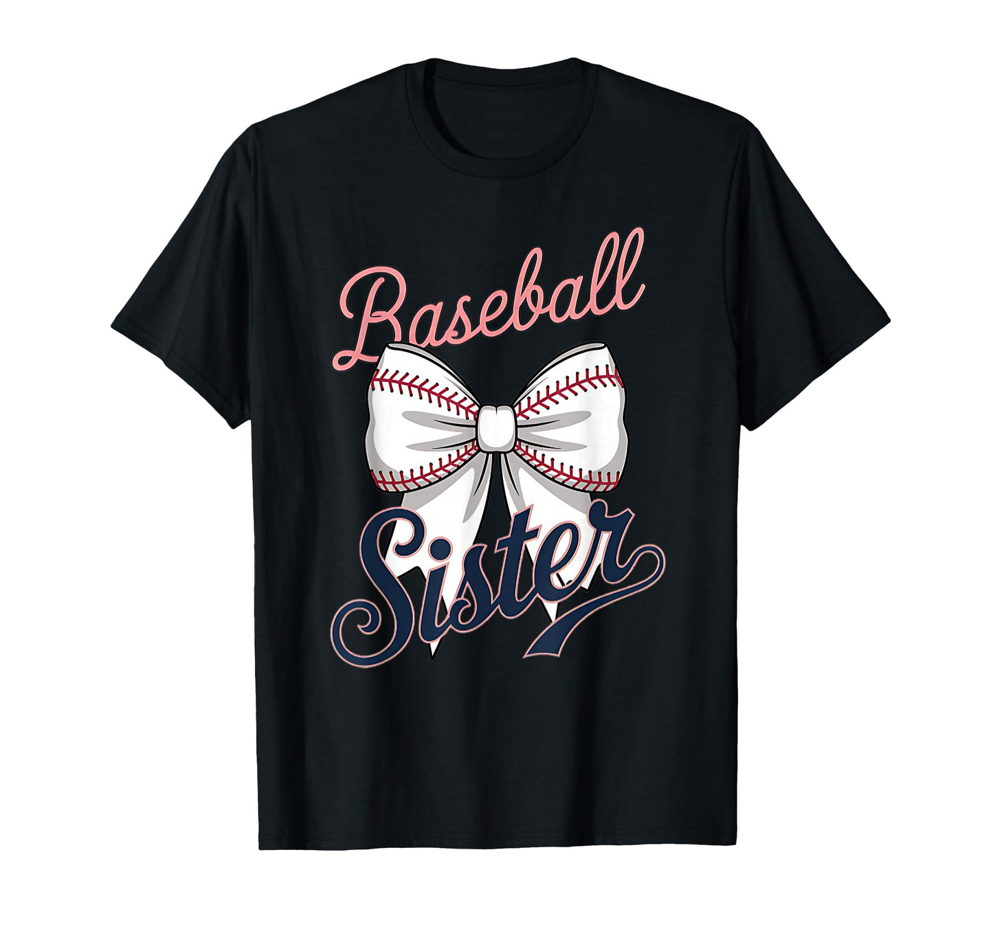 Baseball Sister Coquette Bow T-Shirt - Custom Art Print Men Women - T-Shirt, Sweatshirt, Hoodie