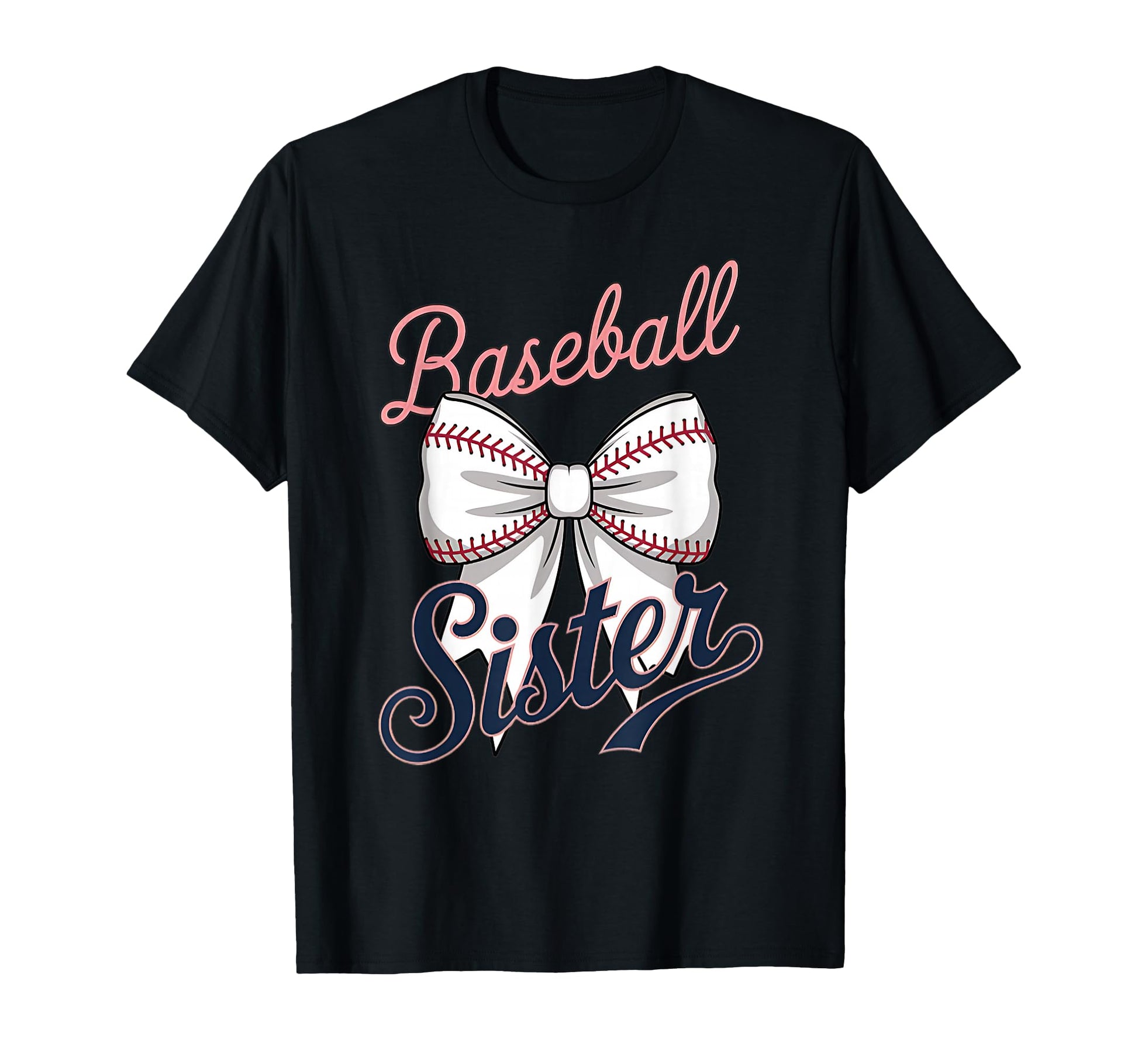 Baseball Sister Coquette Bow T-Shirt - Custom Art Print Men Women - T-Shirt, Sweatshirt, Hoodie