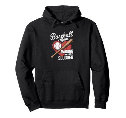 Baseball Mother Raising My Young Hoodie - Minimalist Print for Adults - T-Shirt, Sweatshirt, Hoodie