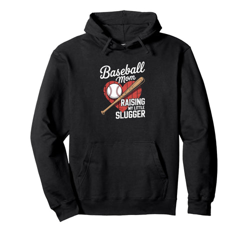 Baseball Mother Raising My Young Hoodie - Minimalist Print for Adults - T-Shirt, Sweatshirt, Hoodie