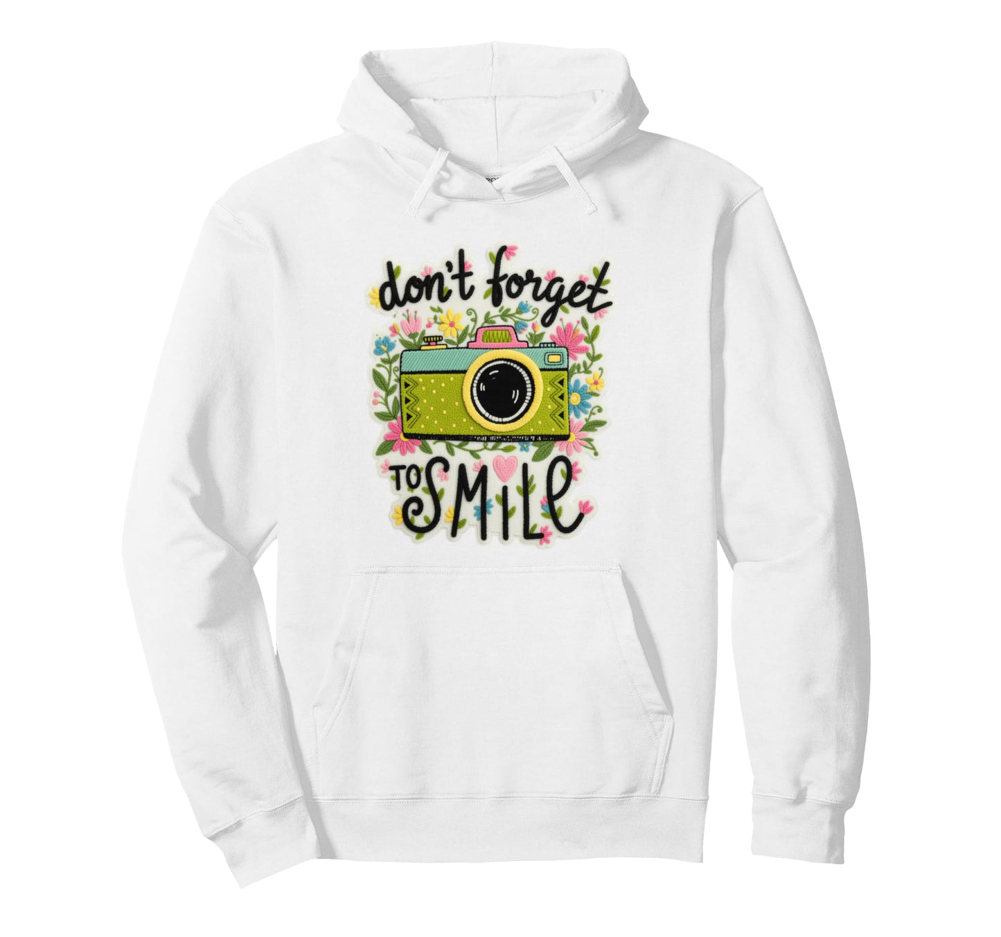 Camera Flowers Remember To Smile Hoodie - Aesthetic Graphic Men Women - T-Shirt, Sweatshirt, Hoodie