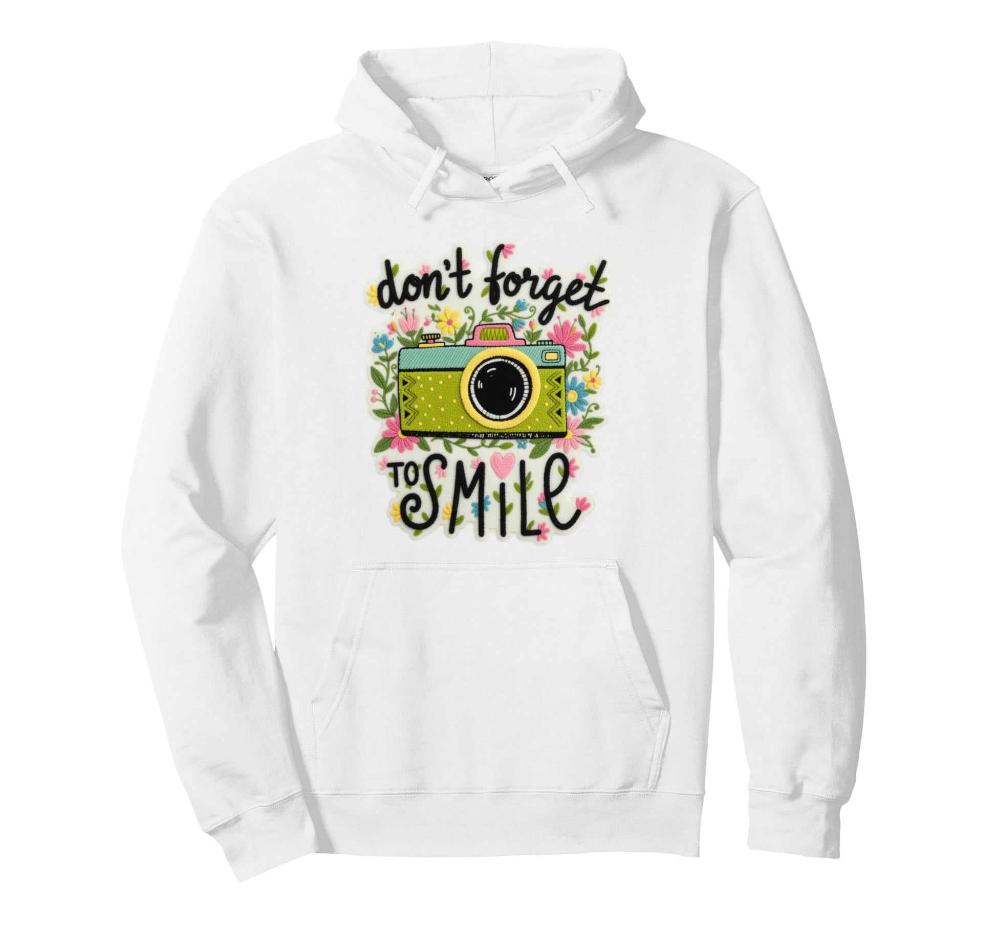 Camera Flowers Remember To Smile Hoodie - Aesthetic Graphic Men Women - T-Shirt, Sweatshirt, Hoodie