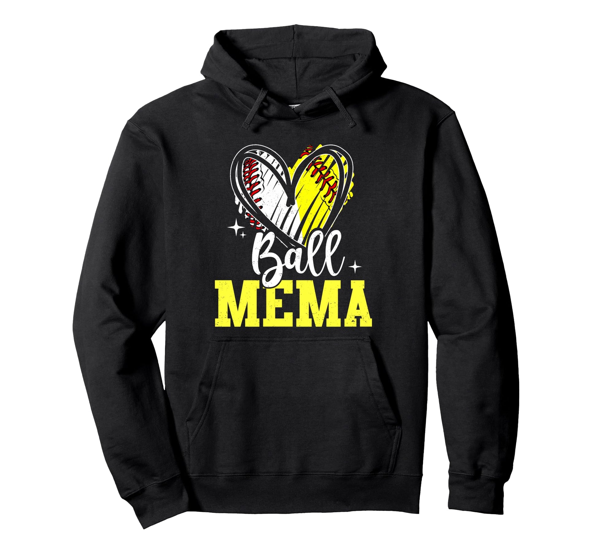 Ball Mema Softball Baseball Grandma Hoodie - Minimalist Print Unisex - T-Shirt, Sweatshirt, Hoodie