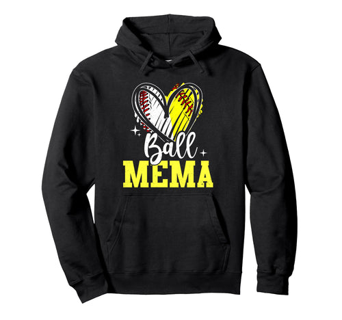 Ball Mema Softball Baseball Grandma Hoodie - Minimalist Print Unisex - T-Shirt, Sweatshirt, Hoodie