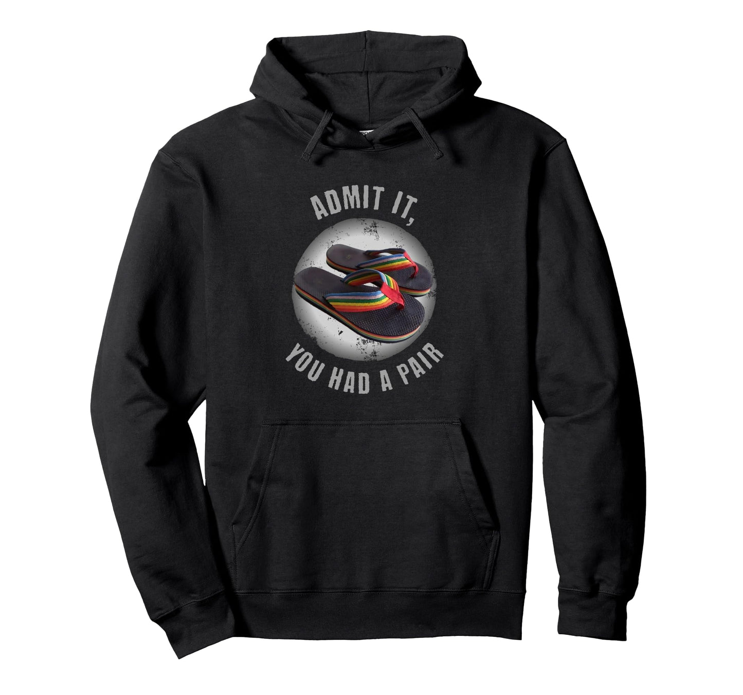 70S 80S Rainbow Flip Flops Throwback Hoodie - Custom Art Print for Adults - T-Shirt, Sweatshirt, Hoodie