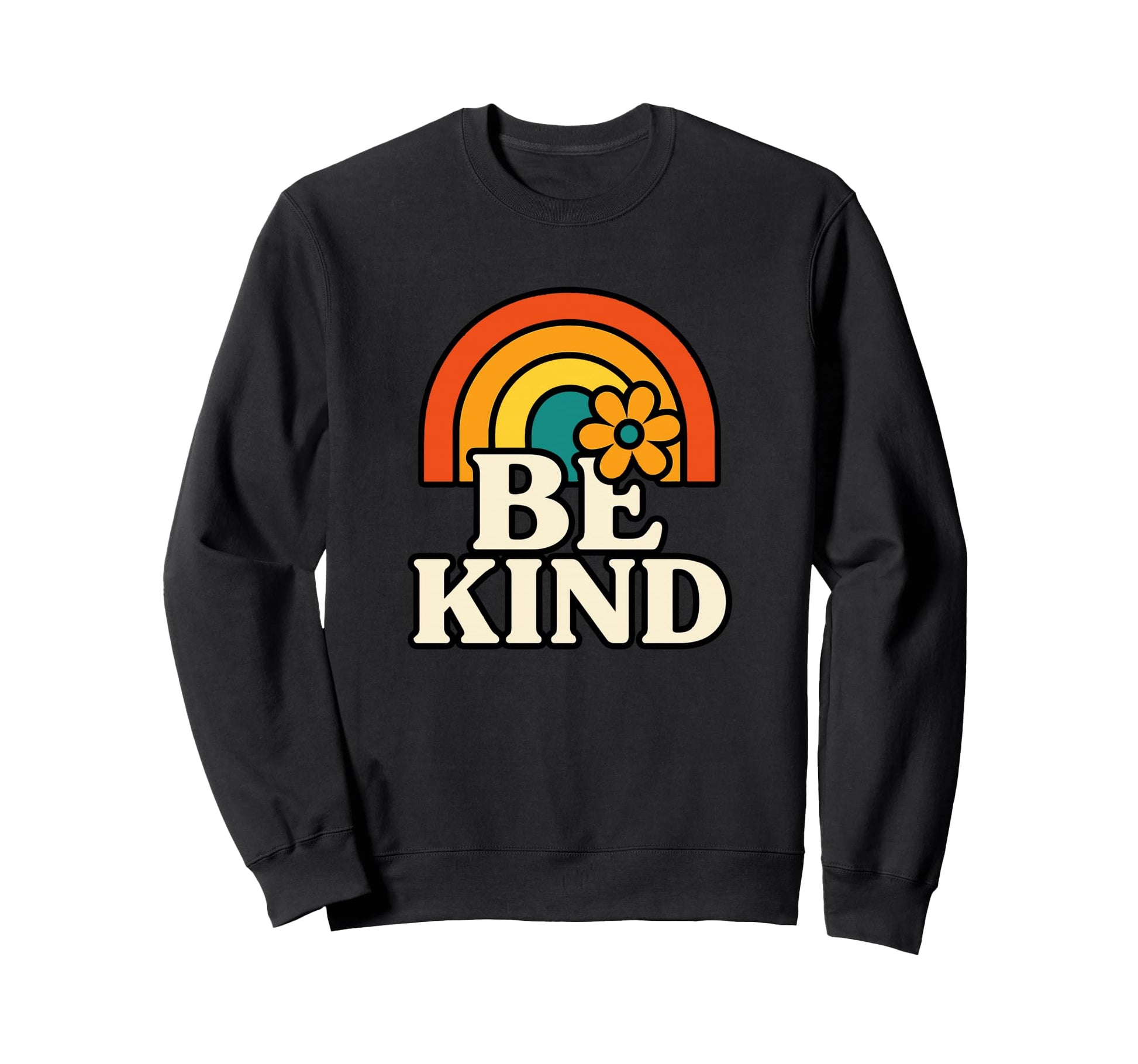 Be Kind Rainbow Positivity Sweatshirt - Custom Art Print for Adults - T-Shirt, Sweatshirt, Hoodie