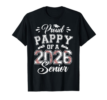 Proud Pappy 2026 Senior Baseball T-Shirt - Custom Art Print Men Women - T-Shirt, Sweatshirt, Hoodie