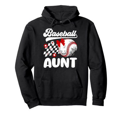 Baseball Aunt Baseball Player Auntie Hoodie - Trendy Graphic for Adults - T-Shirt, Sweatshirt, Hoodie