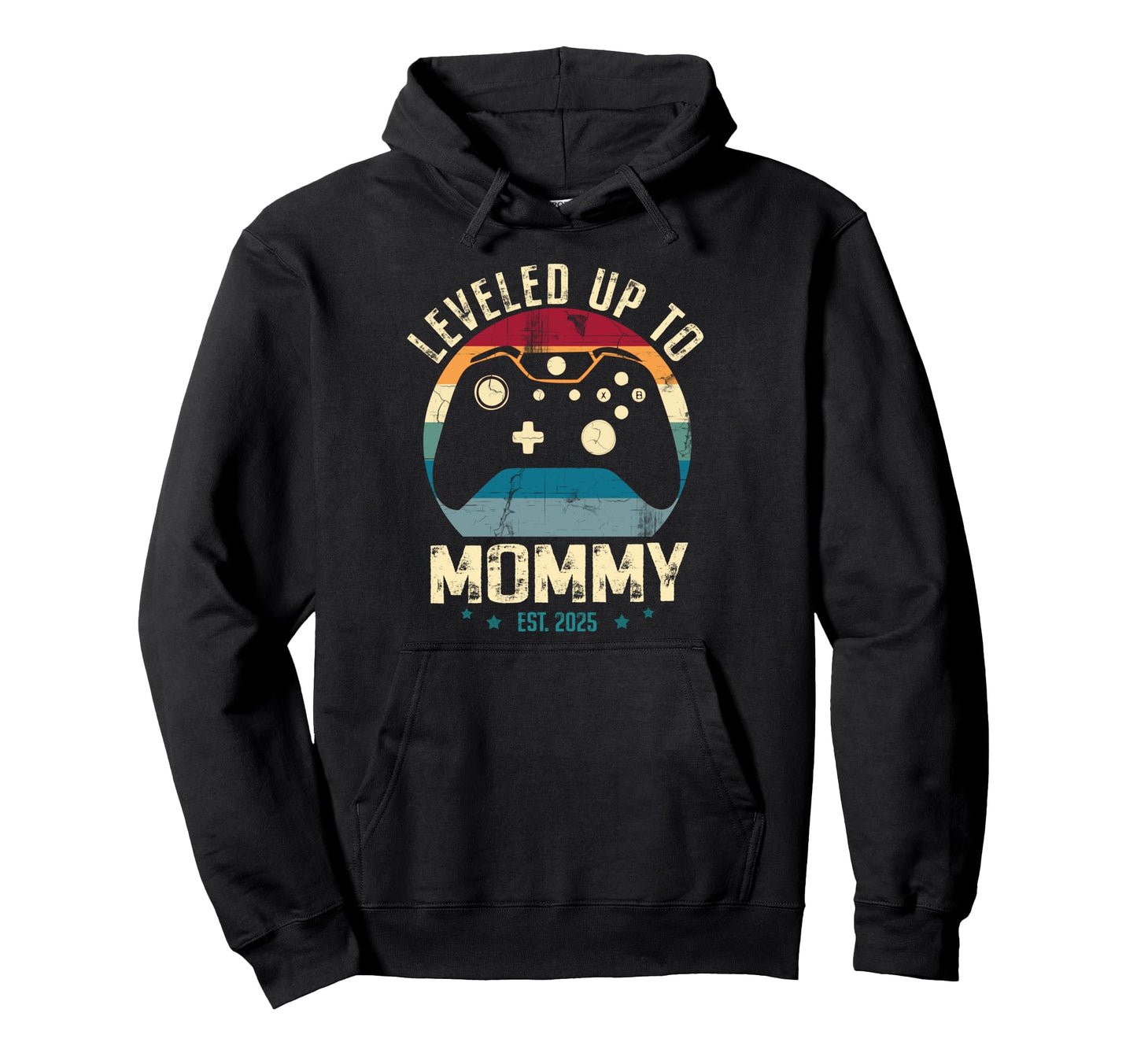 Leveled Up To Mom Est 2025 New Mommy Hoodie - Aesthetic Graphic for Adults - T-Shirt, Sweatshirt, Hoodie