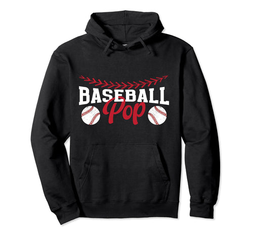 Proud Baseball Pop Grandpa Pop Hoodie - Minimalist Print for Adults - T-Shirt, Sweatshirt, Hoodie